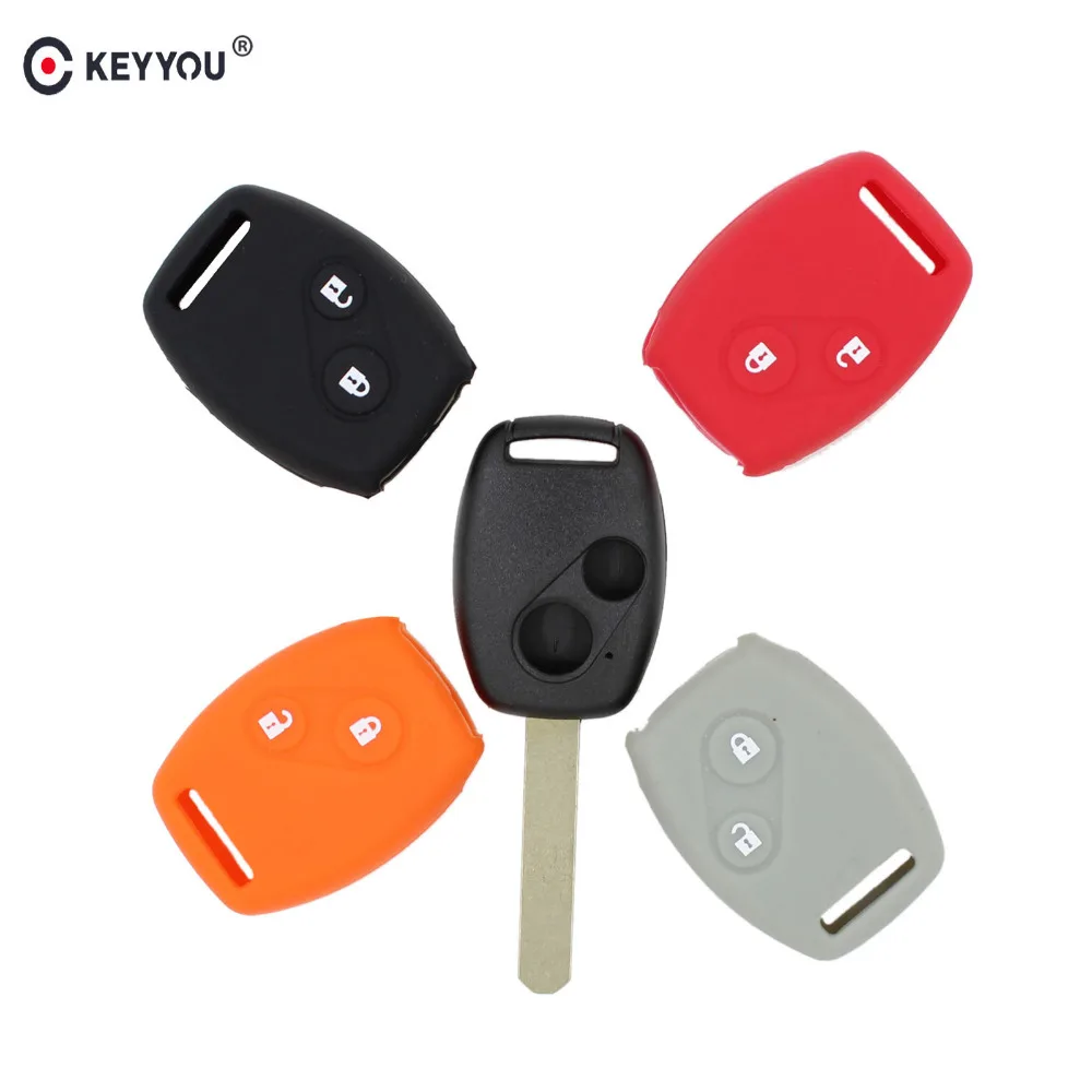 Фото Набор силиконовых чехлов для автомобильных ключей KEYYOU Honda For Accord CRV Civic Fit Freed StepWGN с