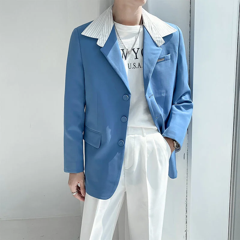 Men's Wear Fake Two Pieces Shirt Collar Loose Suit Jackets 2021 Autumn New Green Single Breasted Blazer Tide New Clothes
Men's Wear Fake Two Pieces Shirt Collar Loose Suit Jackets 2021 Autumn New Green Single Breasted Blazer Tide New Clothes