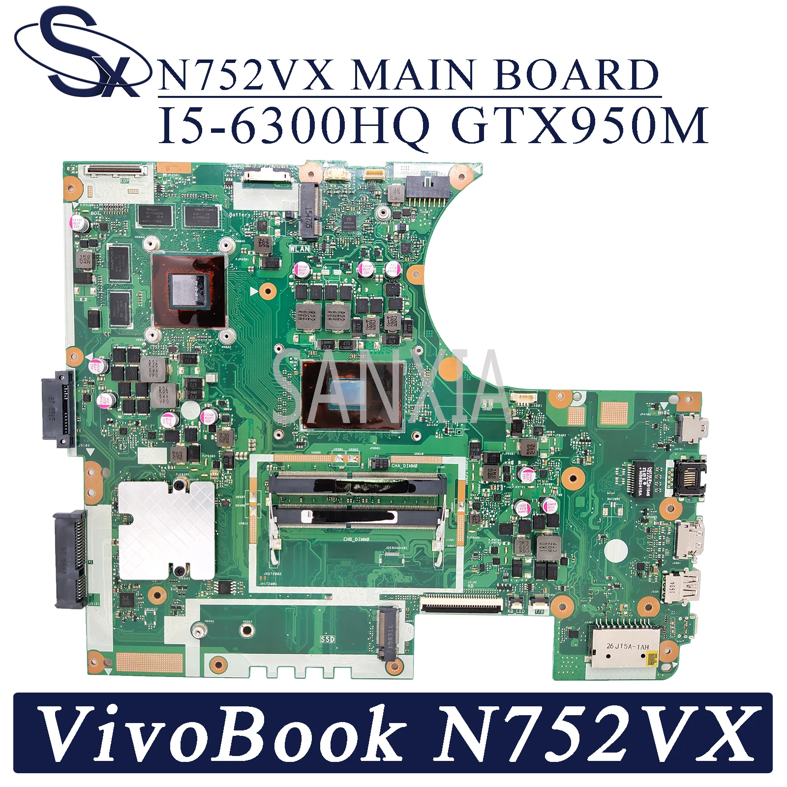 KEFU N752VX материнская плата для ноутбука ASUS VivoBook Pro N752VX N752VW N752V оригинальная материнская плата I5-6300HQ GTX950M-4GB 
KEFU N752VX материнская плата для ноутбука ASUS VivoBook Pro N752VX N752VW N752V оригинальная материнская плата I5-6300HQ GTX950M-4GB