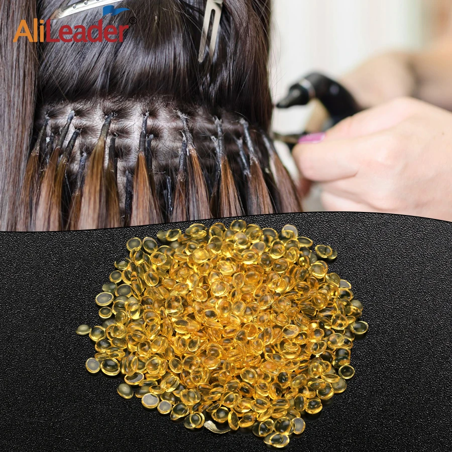 Алилидер высококачественный итальянский кератиновый клей зернистый желтый прозрачный белый расплавляющиеся бусины для наращивания волос.