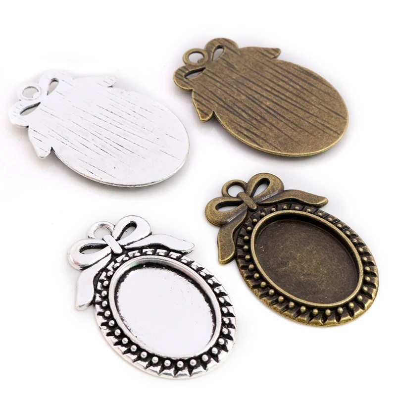 5pcs 18x25mm Inner Size Antique Silver Plated and Bronze Flowers Style Cameo Cabochon Base Setting Pendant necklace findings-
5pcs 18x25mm Inner Size Antique Silver Plated and Bronze Flowers Style Cameo Cabochon Base Setting Pendant necklace findings-