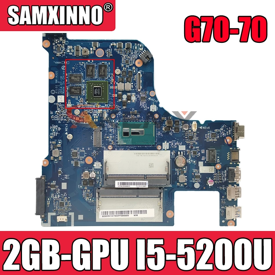NM-A331 Mainboard для Lenovo G70-70 G70-80 Z70-70 Z70-80 B70-70 B70-80 Материнская плата ноутбука 2GB-GPU I5-5200U |