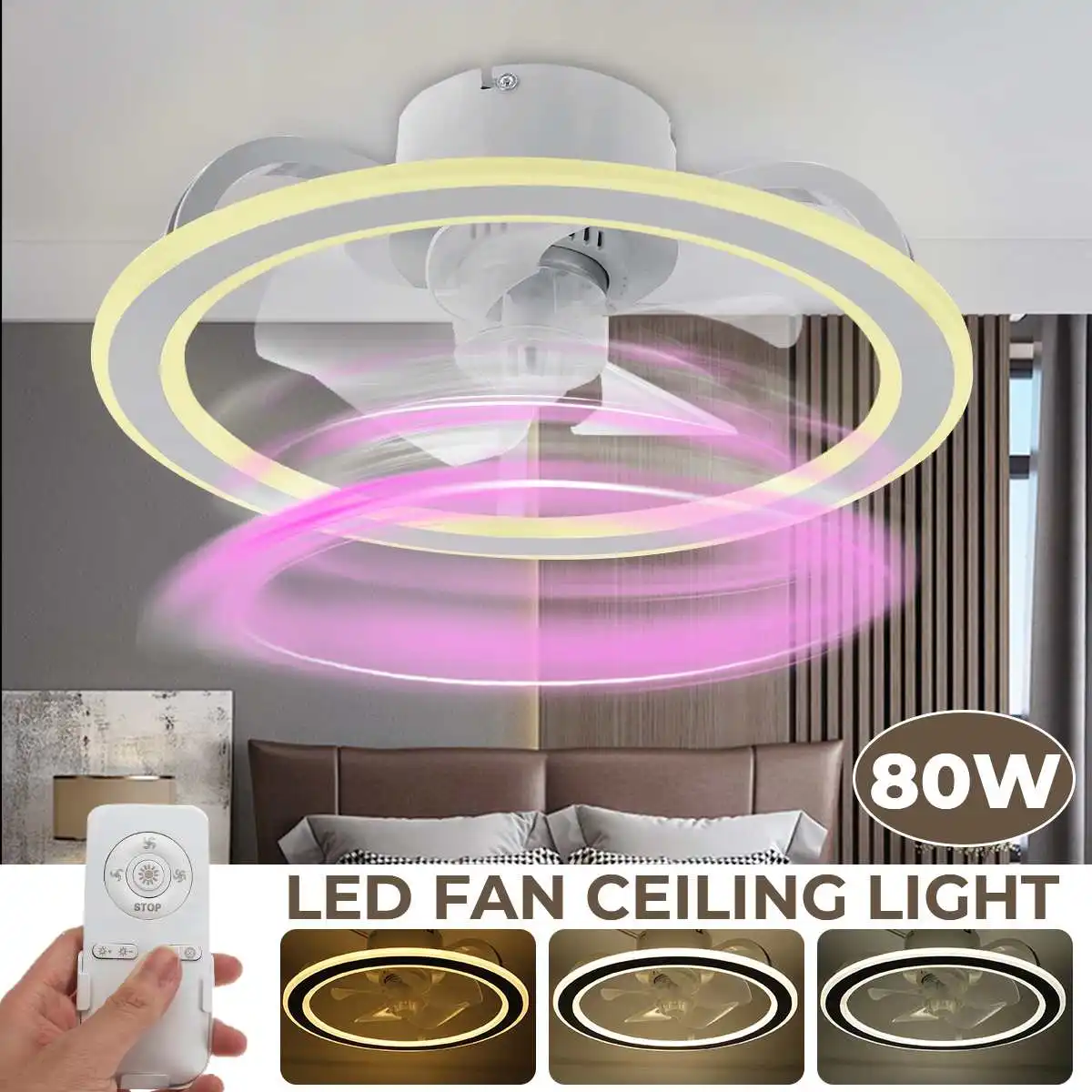 80W Led Ceiling Fan Light Ceiling Fan with Lights Remote Control Modern Lighting three-color Dimming Ceiling Light
80W Led Ceiling Fan Light Ceiling Fan with Lights Remote Control Modern Lighting three-color Dimming Ceiling Light
