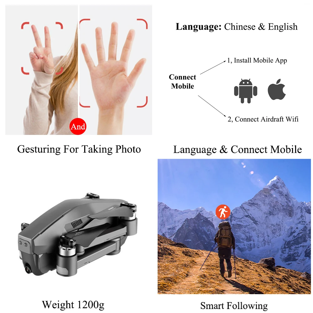 RC Brushless Drone 4K GPS Professional Photography Quadcopter Wifi FPV Drones With Camera Dron Kit Helicopter Remote Control Toy 
RC Brushless Drone 4K GPS Professional Photography Quadcopter Wifi FPV Drones With Camera Dron Kit Helicopter Remote Control Toy