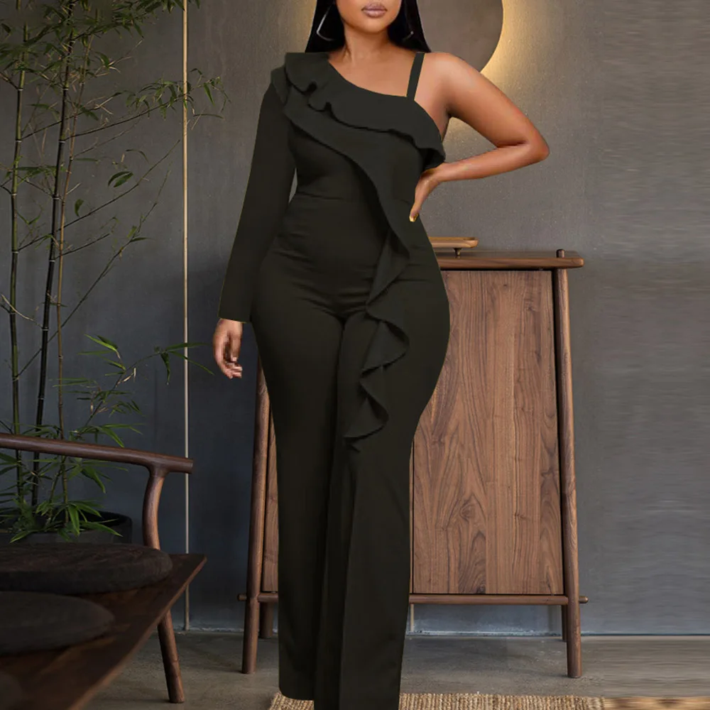 Women New Jumpsuit One Shoulder Ruffle Yellow High Waist Long Sleeve Autumn 2021 Fashion Sexy Casual Simplicity African
Women New Jumpsuit One Shoulder Ruffle Yellow High Waist Long Sleeve Autumn 2021 Fashion Sexy Casual Simplicity African