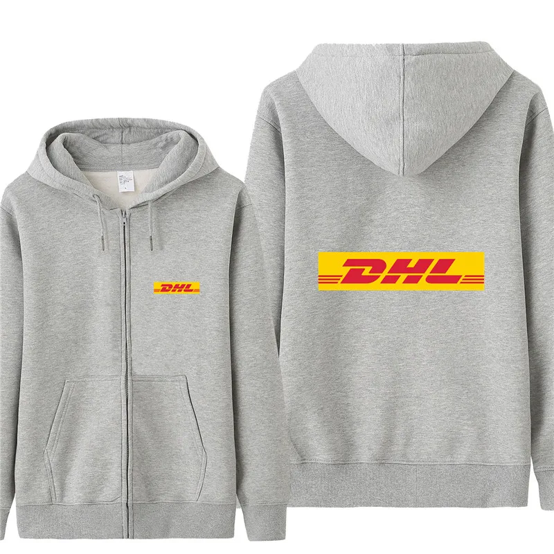 Новая DHL толстовка с капюшоном для мужчин осеннее пальто пуловер флисовая куртка