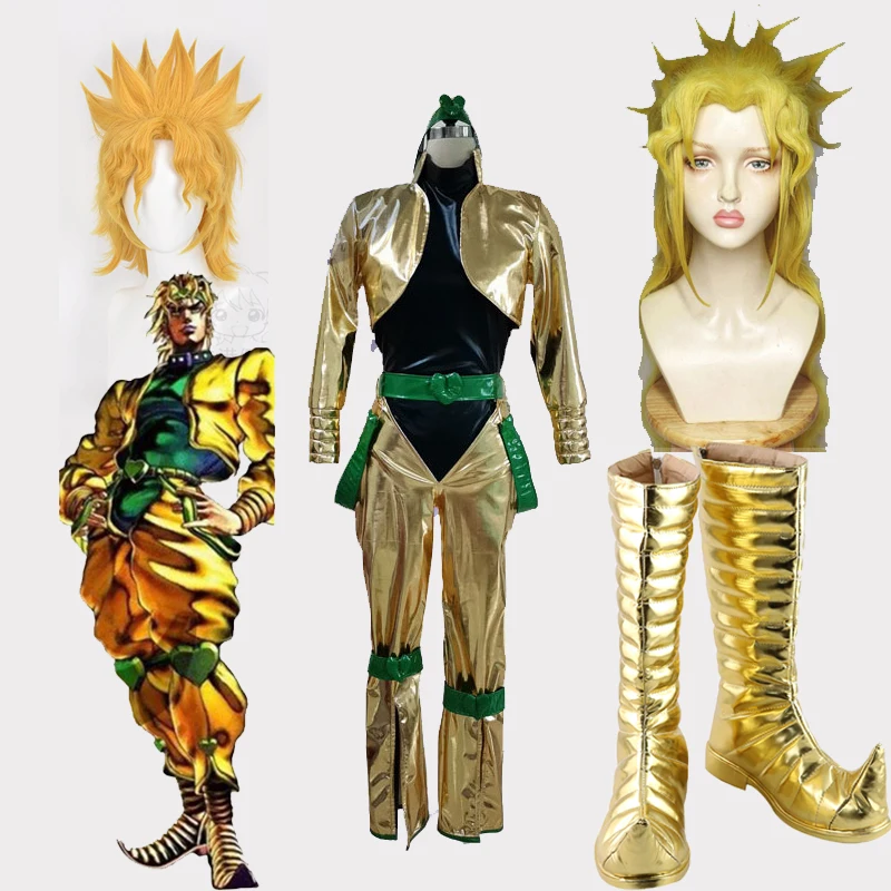 Костюм для косплея из аниме «Невероятные приключения Джоджо», костюм брендо Дио из золотистой лакированной кожи, обувь для вечевечерние НК... 
Костюм для косплея из аниме «Невероятные приключения Джоджо», костюм брендо Дио из золотистой лакированной кожи, обувь для вечевечерние НК...