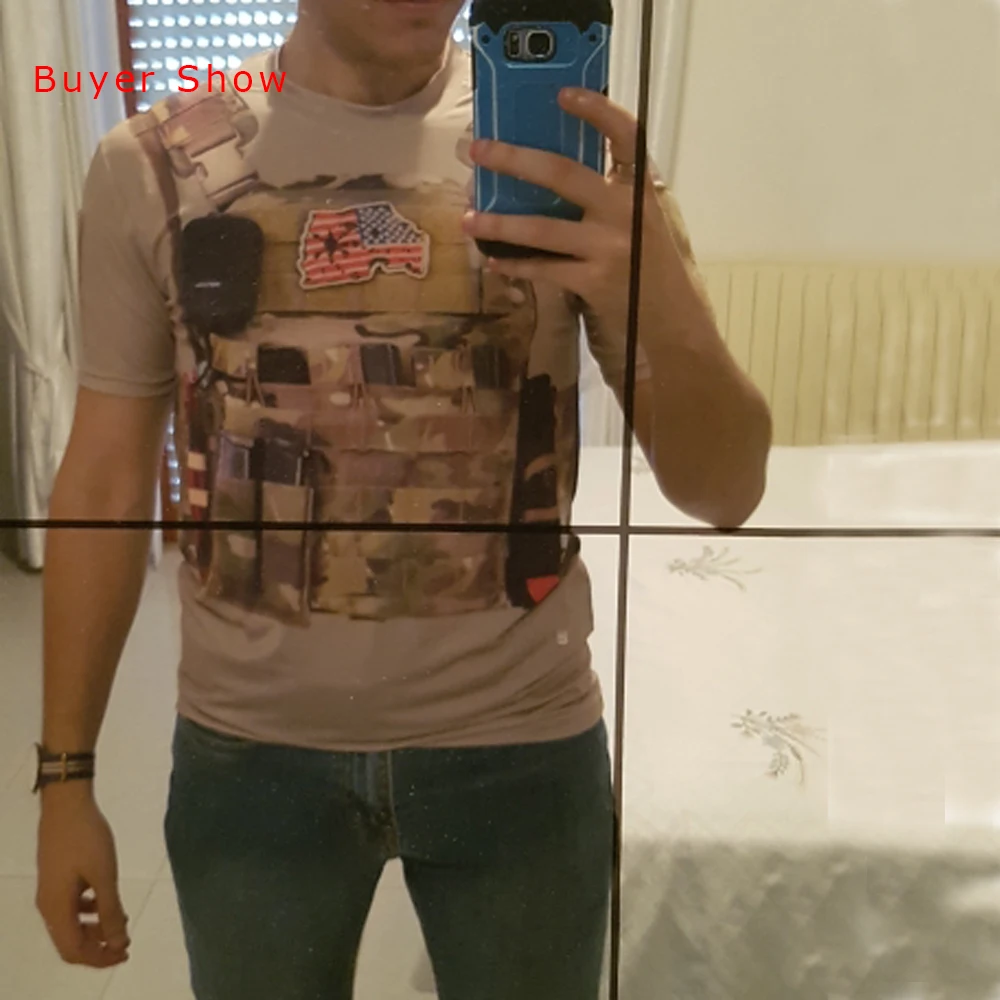 Новинка 2019 камуфляжная Мужская футболка в стиле милитари летняя тактическая