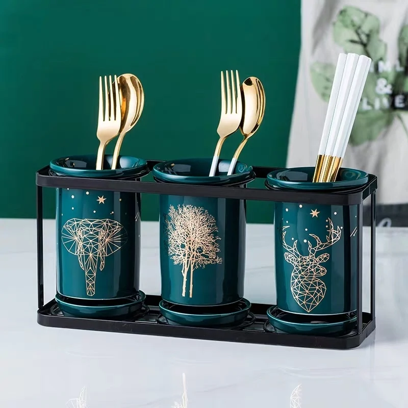Ceramic chopsticks tube storage rack spoon chopsticks storage tube set knife and fork multi-function storage box kitchen tools
Ceramic chopsticks tube storage rack spoon chopsticks storage tube set knife and fork multi-function storage box kitchen tools