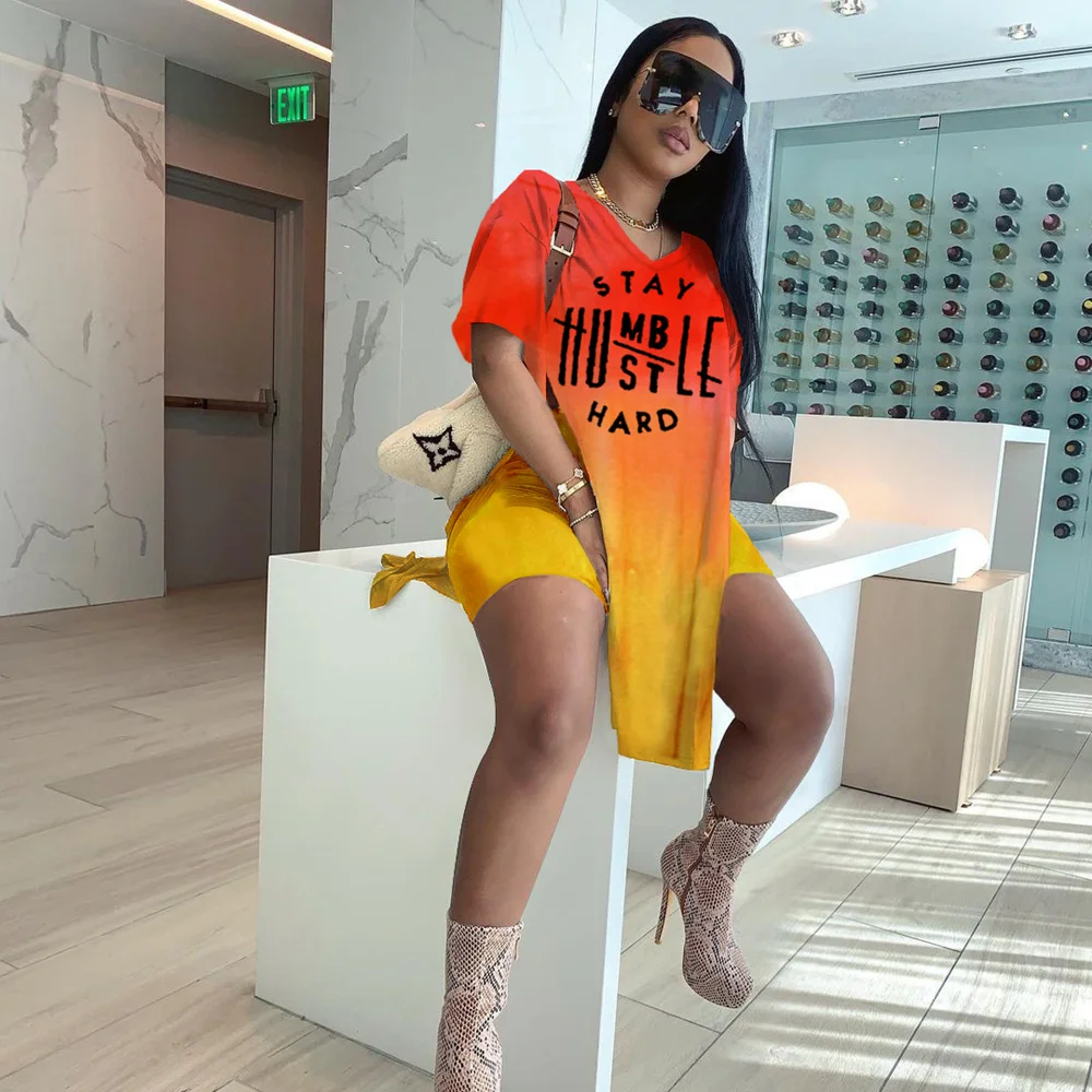 Letter Print Casual Two Piece Set Women's Tracksuit Side Slit Long t-Shirt Top+Biker Shorts Jogger 2 PCS Casual Streetwear 2021
Letter Print Casual Two Piece Set Women's Tracksuit Side Slit Long t-Shirt Top+Biker Shorts Jogger 2 PCS Casual Streetwear 2021
