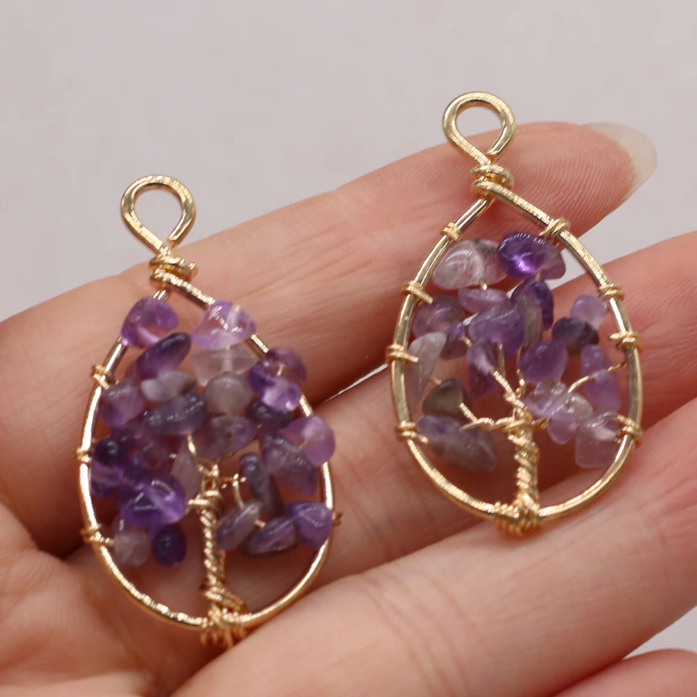 2021 New Natural Semi-precious Stones Drop-shaped Amethyst Crystal Buds Made of Gold Wire Pendants DIY Necklace Accessories Gift
2021 New Natural Semi-precious Stones Drop-shaped Amethyst Crystal Buds Made of Gold Wire Pendants DIY Necklace Accessories Gift