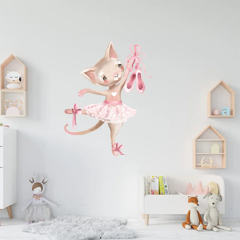 Ballet Rabbit Wall Stickers for Kids Room Cat Baby Nursery Wall Decals Pink Flower for Girl Room Home Decoration
Ballet Rabbit Wall Stickers for Kids Room Cat Baby Nursery Wall Decals Pink Flower for Girl Room Home Decoration