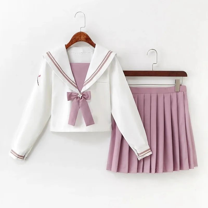 

Японская розовая форма JK, униформа для учащихся средней школы, Матросская униформа, школьная Униформа JK анимэ, косплей, одежда для учащихся