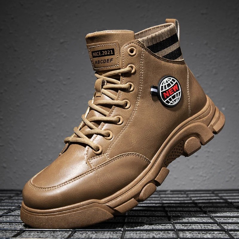 New Arrival Casual Sock Boots for Mens Black Brown Male Pu Leather Boots Brand Fashion Motorcycle Boots Men Lace Up Casual Shoe
New Arrival Casual Sock Boots for Mens Black Brown Male Pu Leather Boots Brand Fashion Motorcycle Boots Men Lace Up Casual Shoe