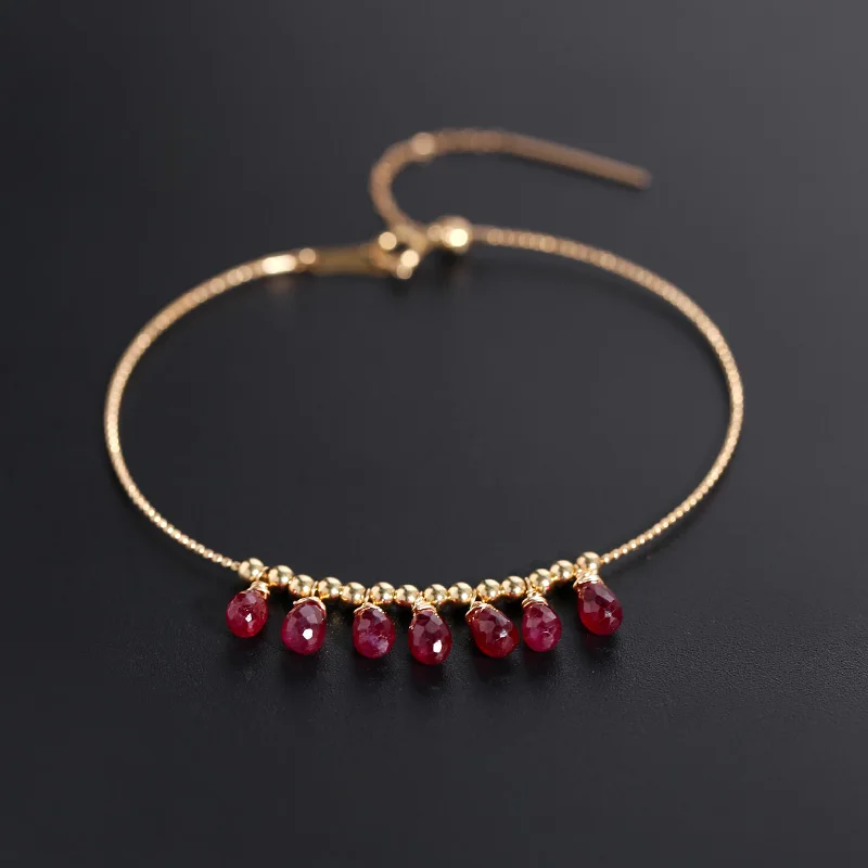 DAIMI Faceted Ruby Bracelet Women's Genuine Gemstones Natural Yellow 18K Gold Color Treasure
DAIMI Faceted Ruby Bracelet Women's Genuine Gemstones Natural Yellow 18K Gold Color Treasure