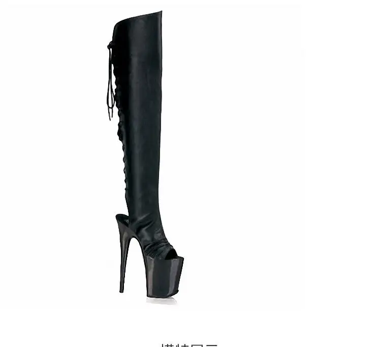 20cm over the knee boots thick bottom super high heel boots 
20cm over the knee boots thick bottom super high heel boots