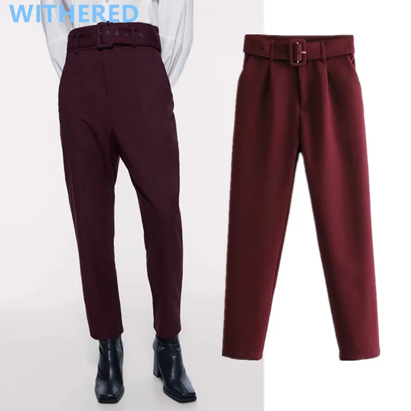 Dave&Di new england office lady simple solid high waist sashes suits pants women pantalones mujer pantalon femme trousers women
Dave&Di new england office lady simple solid high waist sashes suits pants women pantalones mujer pantalon femme trousers women