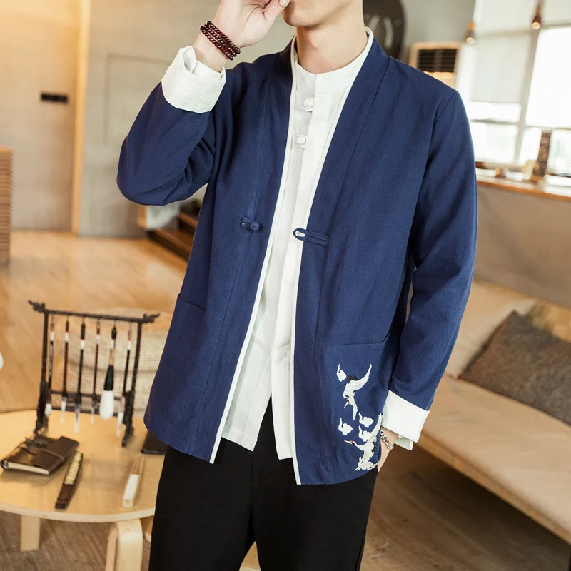Chinese Tang Style Hanfu Men's Retro Cotton Coat National Jacket Cardigan Chinese Traditional Clothes for Men Chinese Jacket
Chinese Tang Style Hanfu Men's Retro Cotton Coat National Jacket Cardigan Chinese Traditional Clothes for Men Chinese Jacket