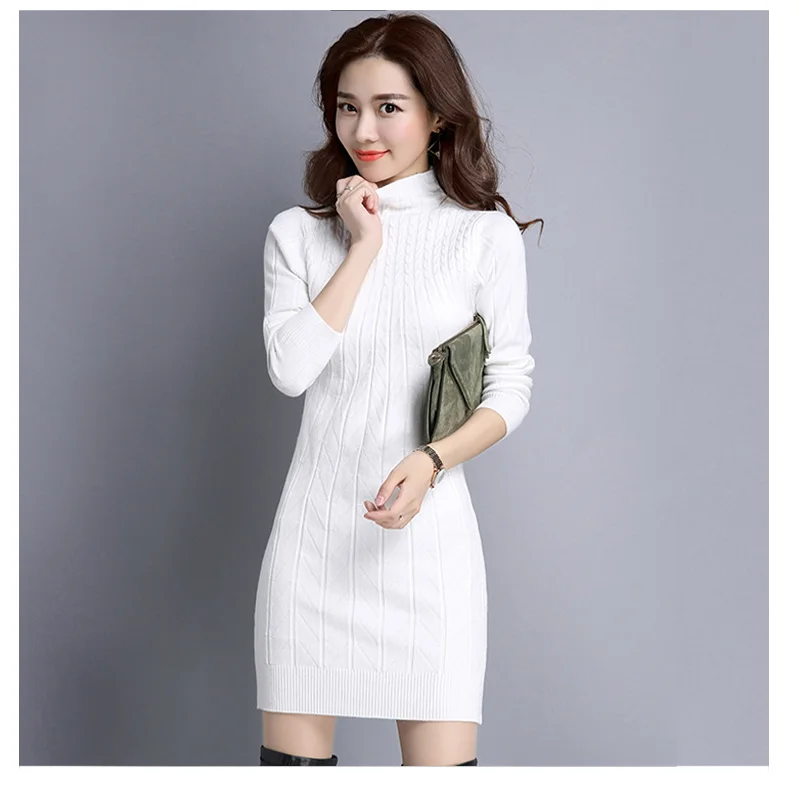 Autumn And Spring Women Long-sleeved New Bottoming Dress Fashion Half High Neck Solid Casual Female Slimming Pullovers Dress
Autumn And Spring Women Long-sleeved New Bottoming Dress Fashion Half High Neck Solid Casual Female Slimming Pullovers Dress