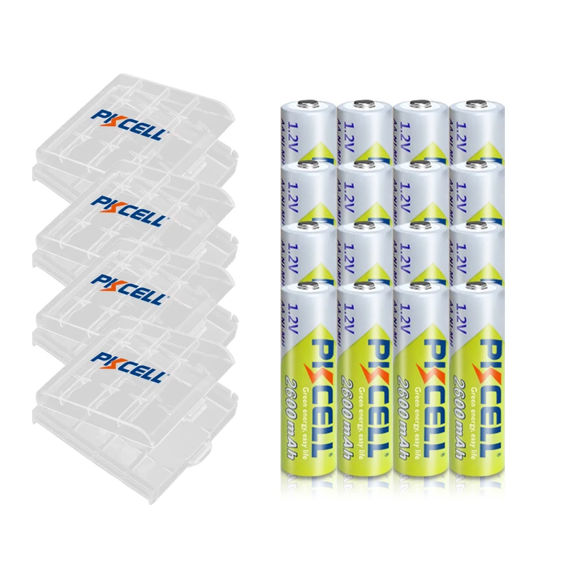 16PCS PKCELL AA 2600Mah 1.2V Ni-Mh Rechargeable Batteries AA NIMH Baterias + 4Pcs Battery Hold Case Boxes ForDigital Camera
16PCS PKCELL AA 2600Mah 1.2V Ni-Mh Rechargeable Batteries AA NIMH Baterias + 4Pcs Battery Hold Case Boxes ForDigital Camera