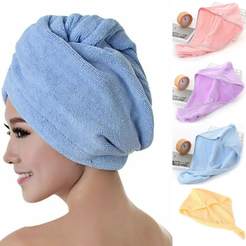 Women Towel Cap Quick Dry Hair Wrap Microfiber Shower Bathing Magic Drying Hat rapid-drying Salon | Дом и сад