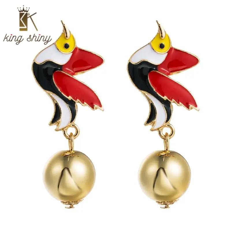 Baroque Novelty Bird Statement Dangle Earring for Lady Vintage Dropping Oil Big Ball Enameled Bird Party Dangle Earring for Girl
Baroque Novelty Bird Statement Dangle Earring for Lady Vintage Dropping Oil Big Ball Enameled Bird Party Dangle Earring for Girl