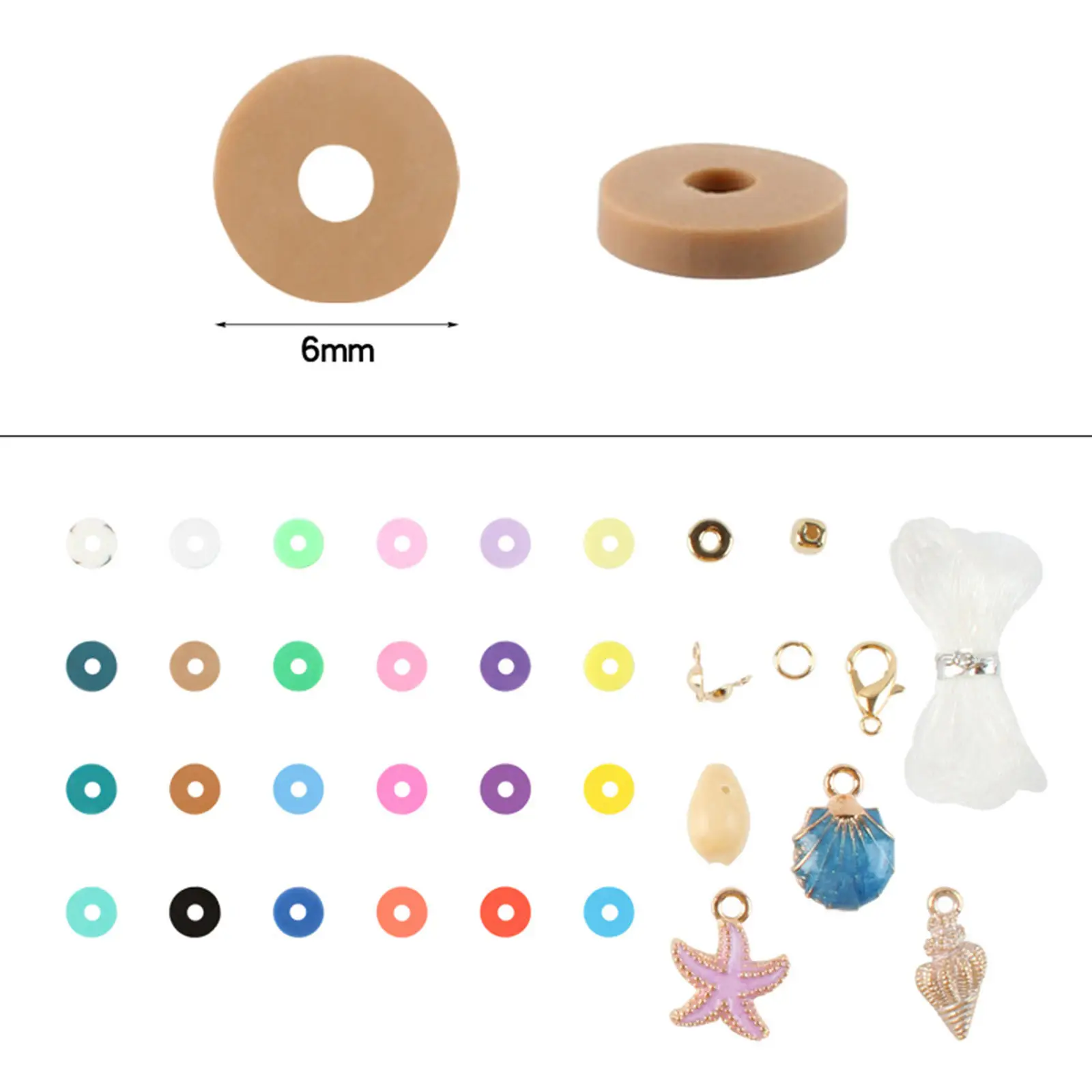 28 Grid Flat Round Polymer Clay Spacer Beads Kit Charms Elastic String Lobster Clasp Box for Jewelry Making DIY
28 Grid Flat Round Polymer Clay Spacer Beads Kit Charms Elastic String Lobster Clasp Box for Jewelry Making DIY