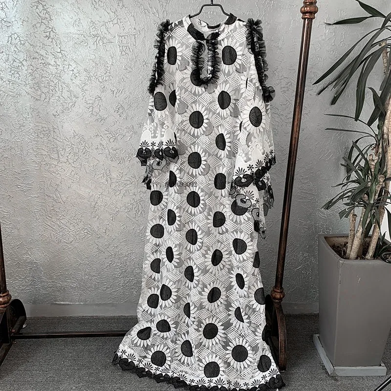 Lace Dresses for Women Plus Size Boubou Robe Femme Fashion African Dress Dashiki Embroidered Flower Kaftan Dress Muslim Abaya
Lace Dresses for Women Plus Size Boubou Robe Femme Fashion African Dress Dashiki Embroidered Flower Kaftan Dress Muslim Abaya