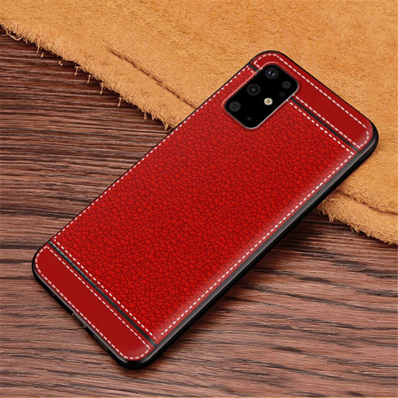 Чехол для Galaxy S20 SM-G9860 мягкий чехол из ТПУ с текстурой личи Samsung 20 Plus SM-G9810 + Ultra SM-G9880 5G