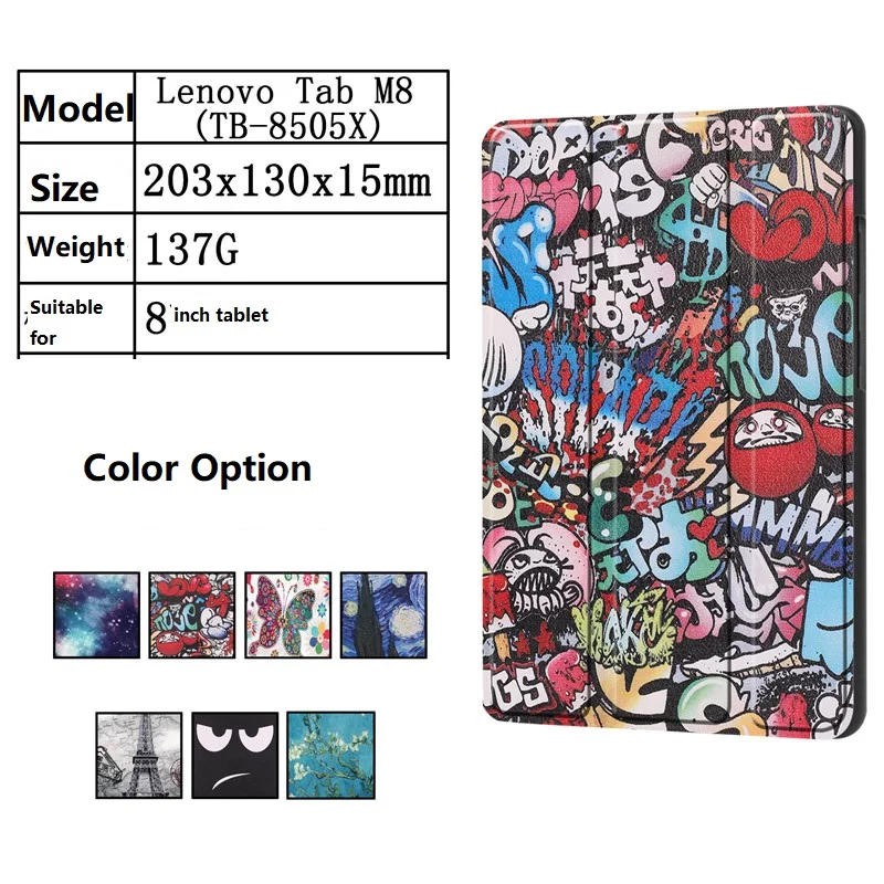 For Lenovo Tab M8 TB-8505X Tablet Case Smart Cover Slim Magnetic 3 Foldable Stand PU Leather Protective Skin Shell
For Lenovo Tab M8 TB-8505X Tablet Case Smart Cover Slim Magnetic 3 Foldable Stand PU Leather Protective Skin Shell
