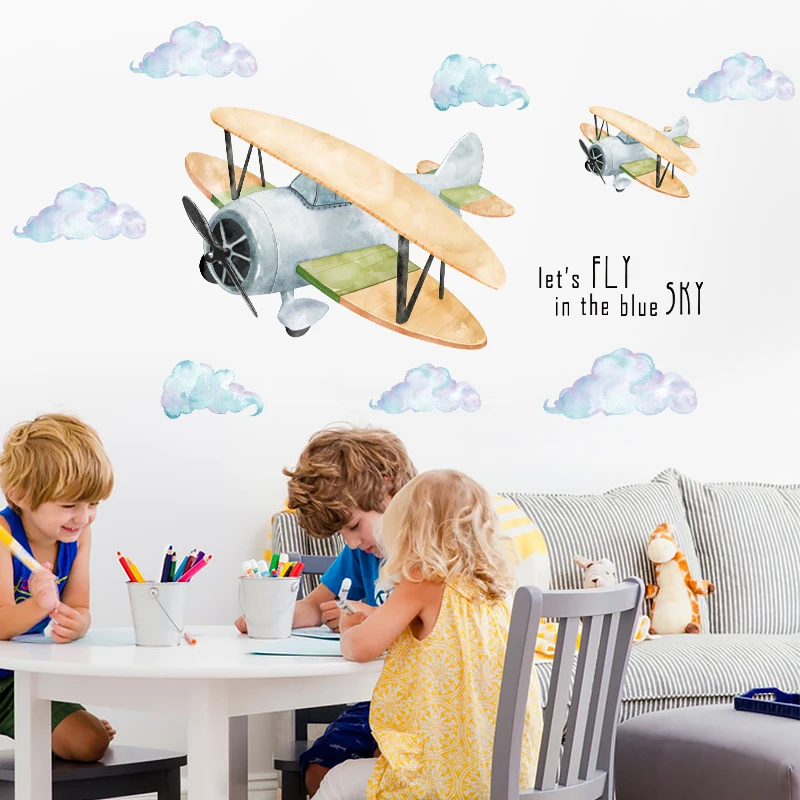 Cartoon Airplane Wall Stickers for Kids rooms Nursery Wall Decor Removable Vinyl Hot air balloon DIY Wall Decals Home Decoration
Cartoon Airplane Wall Stickers for Kids rooms Nursery Wall Decor Removable Vinyl Hot air balloon DIY Wall Decals Home Decoration