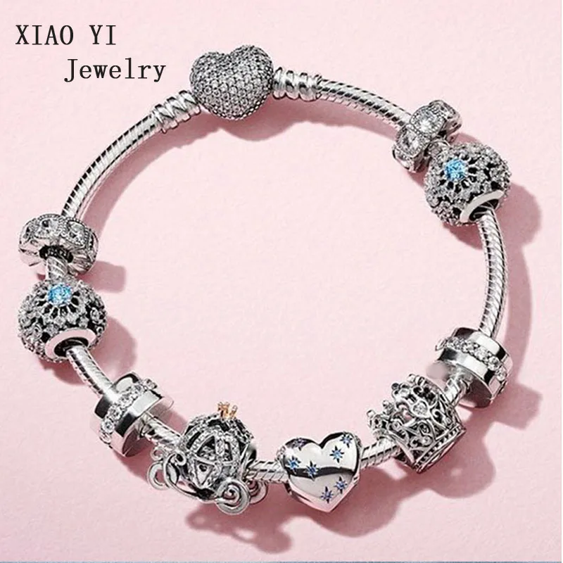 XIAOYI 100% s925 crown pumpkin car winter snow heart angel wings pendant charm bracelet gentle lovely beautiful
XIAOYI 100% s925 crown pumpkin car winter snow heart angel wings pendant charm bracelet gentle lovely beautiful