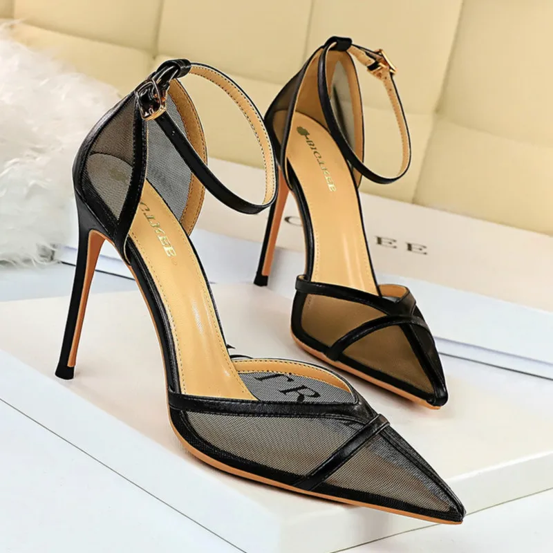 Summer new women Sexy high-heeled stiletto sandals with shallow mouth and pointed toes Party Buckle Strap Mesh (Air mesh) Solid
Summer new women Sexy high-heeled stiletto sandals with shallow mouth and pointed toes Party Buckle Strap Mesh (Air mesh) Solid
