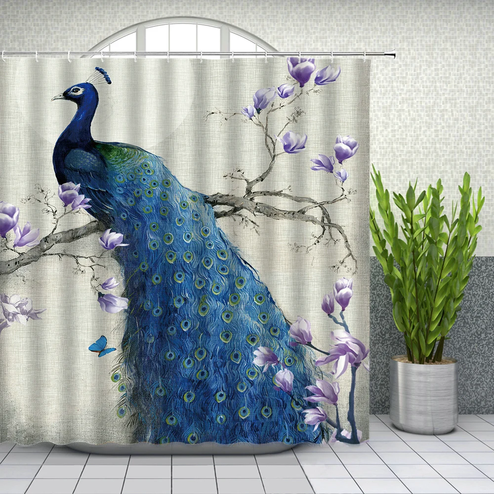 Занавеска для душа с цветочным узором павлина, домашний декор, водонепроницаемый экран для ванной из полиэстера, с крючками
Занавеска для душа с цветочным узором павлина, домашний декор, водонепроницаемый экран для ванной из полиэстера, с крючками