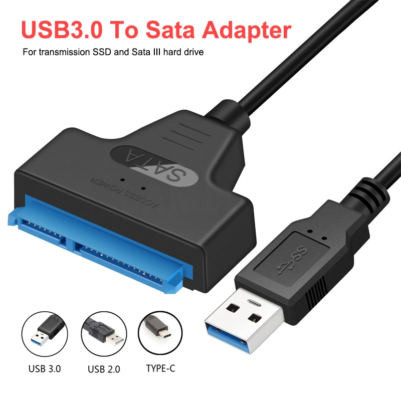 

Adpter SATA III USB 3.0 Cable External Hard Drive USB To Serial ATA 22pin Converter Hard Disk 6 Gbps for 2.5" HDD/SSD Optional