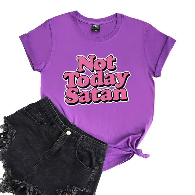 Not Today Satan T-Shirt Women Cotton Short Sleeve Funny Christian T Shirts Hipster Tumblr Tee Shirt Femme Tops
Not Today Satan T-Shirt Women Cotton Short Sleeve Funny Christian T Shirts Hipster Tumblr Tee Shirt Femme Tops