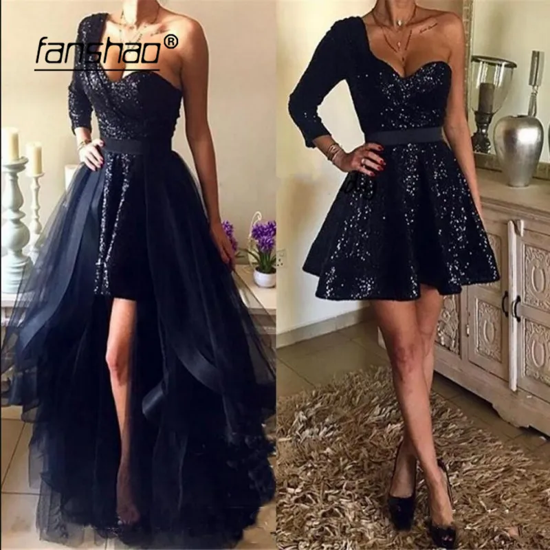 Black Evening Dress One Shoulder Sequin Detachable Slit Tulle robe de soiree Formal Dress Evening Dresses Prom Dress
Black Evening Dress One Shoulder Sequin Detachable Slit Tulle robe de soiree Formal Dress Evening Dresses Prom Dress