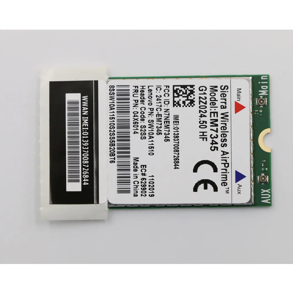 4G Wireless EM7345 New Original ThinkPad X1 Carbon 2nd 3rd X240 T440 T440S T440P T540P W540 X250 T450 T450S T550 W541 04X6014
4G Wireless EM7345 New Original ThinkPad X1 Carbon 2nd 3rd X240 T440 T440S T440P T540P W540 X250 T450 T450S T550 W541 04X6014