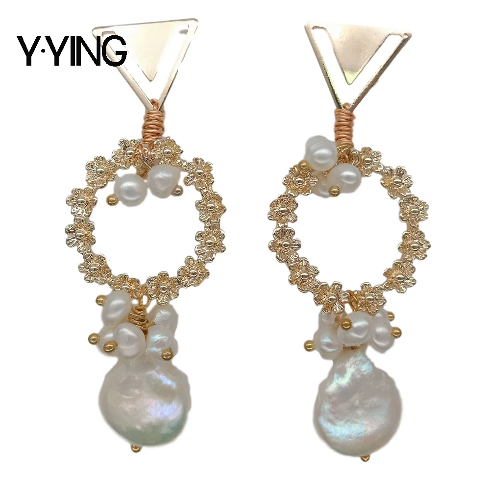 Y·YING Freshwater White Coin Pearl gold color plated flower Stud Earrings romantic for women
Y·YING Freshwater White Coin Pearl gold color plated flower Stud Earrings romantic for women