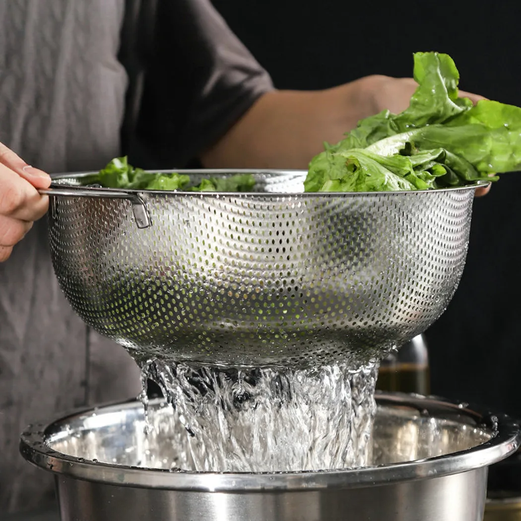 Stainless Steel Rice Beans Peas Washing Filter Strainer Kitchen Vegetable Washing Filter Basket Sieve Drainer Cleaning Gadget
Stainless Steel Rice Beans Peas Washing Filter Strainer Kitchen Vegetable Washing Filter Basket Sieve Drainer Cleaning Gadget
