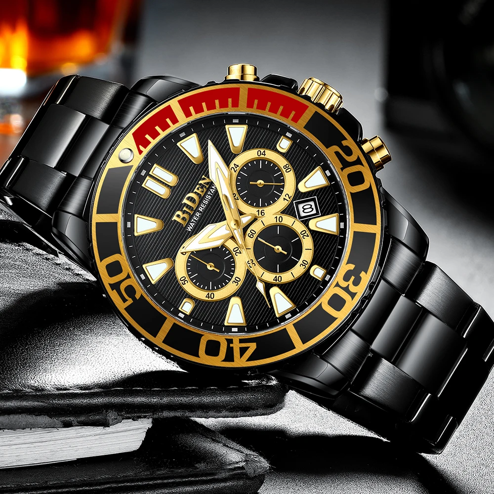 Top Luxury Brand Mens Watch Black Full Stainless Steel Waterproof Dive Chronograph Male Watches Business Dress AAA Jewelry Clock
Top Luxury Brand Mens Watch Black Full Stainless Steel Waterproof Dive Chronograph Male Watches Business Dress AAA Jewelry Clock