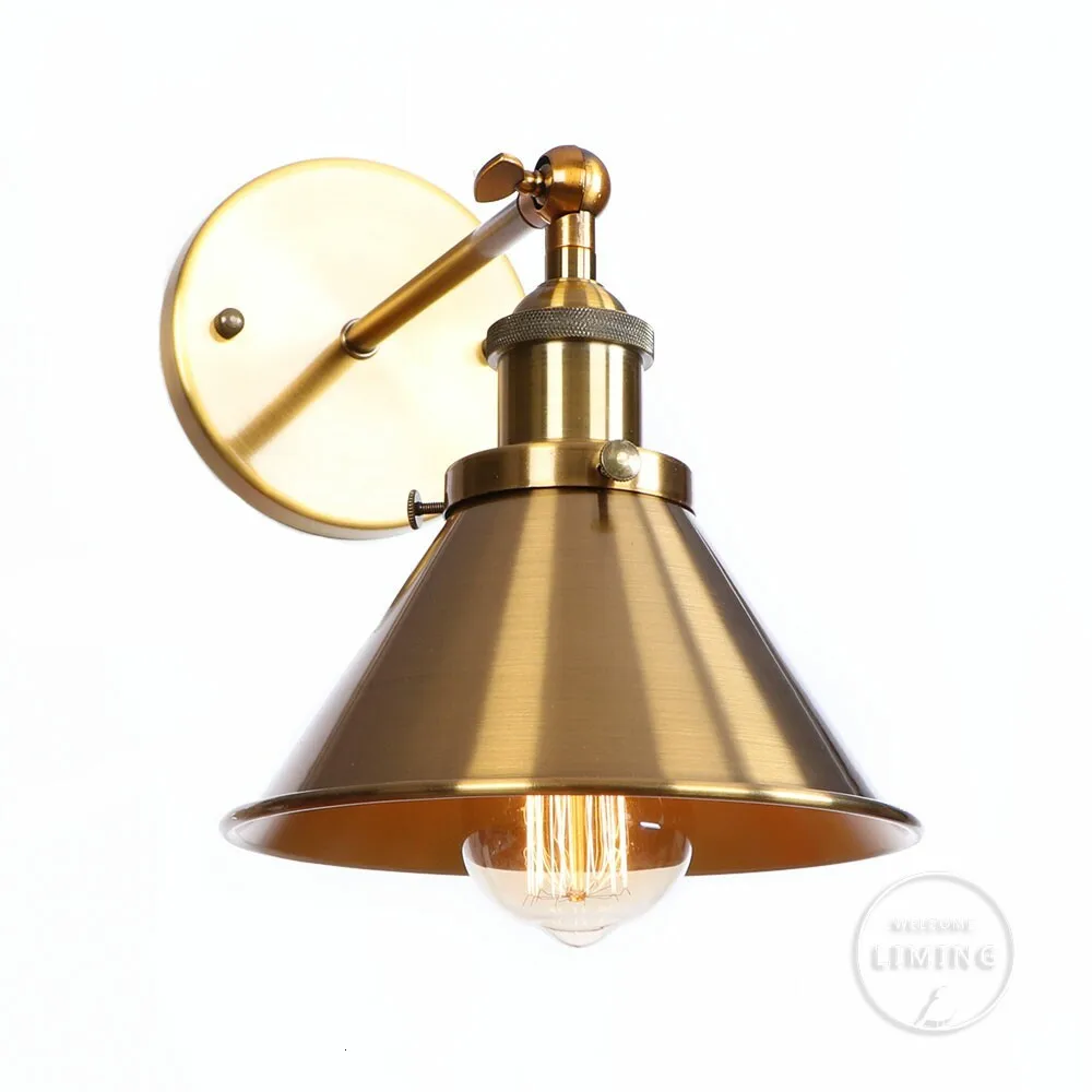 

Nordic Led Iron Brass Vintage Wall Lamp Mirror Bedroom Bathroom Light For Cafe Room Edison Wall Sconce Loft Industrial Wandlamp