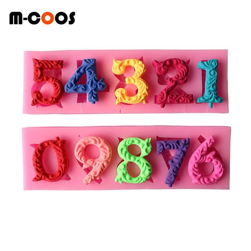 m-coos Silicone Number 0-9 3D Embossed Fondant Chocolate Mold with Stick Hole for Birthday Cake Decorating DIY Baking 
m-coos Silicone Number 0-9 3D Embossed Fondant Chocolate Mold with Stick Hole for Birthday Cake Decorating DIY Baking