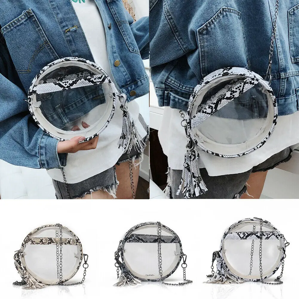 Women's Transparent PVC Messenger Bag Snake Jelly Fashion Shoulder Bag Round Chain Tote
Women's Transparent PVC Messenger Bag Snake Jelly Fashion Shoulder Bag Round Chain Tote