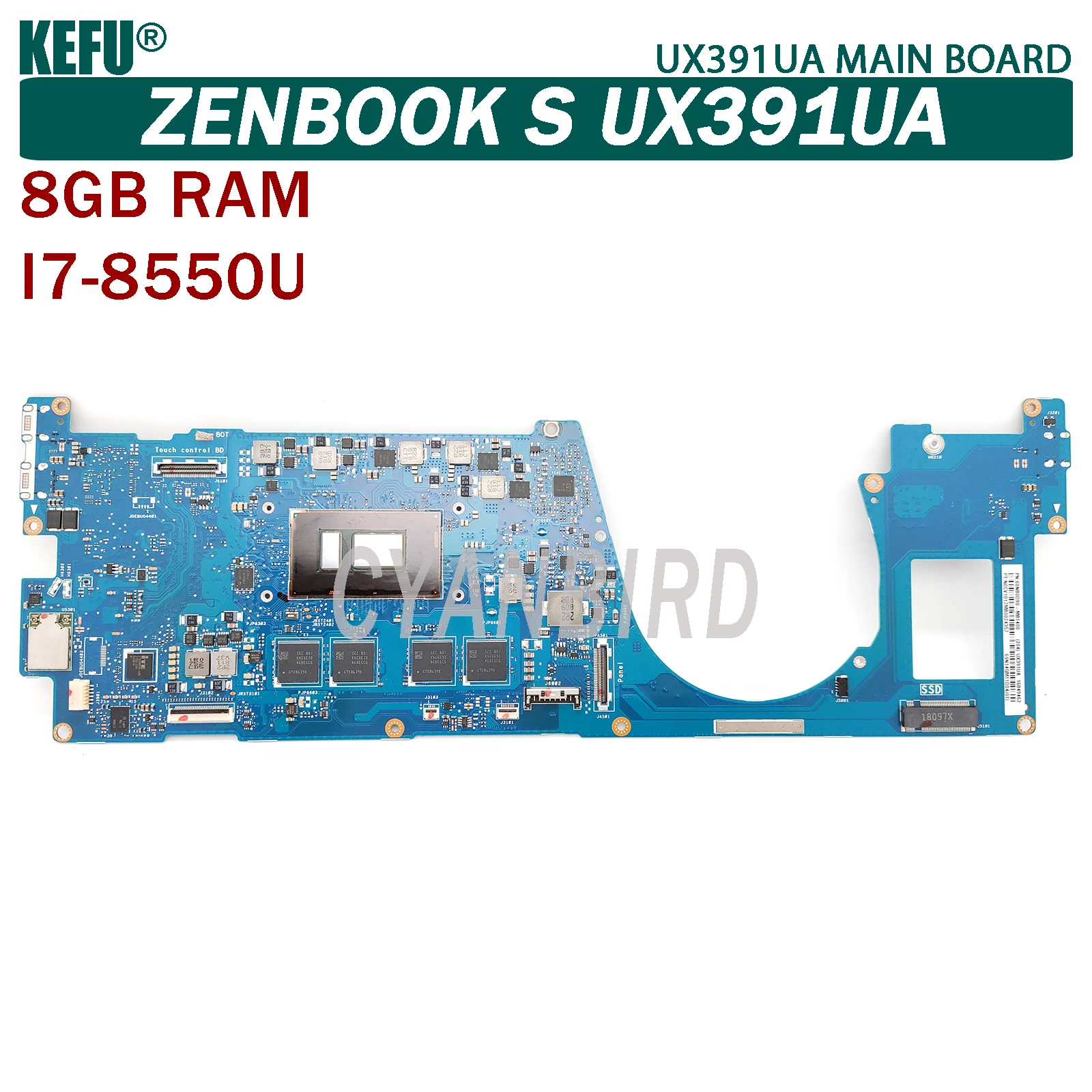KEFU UX391UA original mainboard for ZenBook S UX391UA UX391U with 8GB-RAM I7-8550U Laptop motherboard
KEFU UX391UA original mainboard for ZenBook S UX391UA UX391U with 8GB-RAM I7-8550U Laptop motherboard