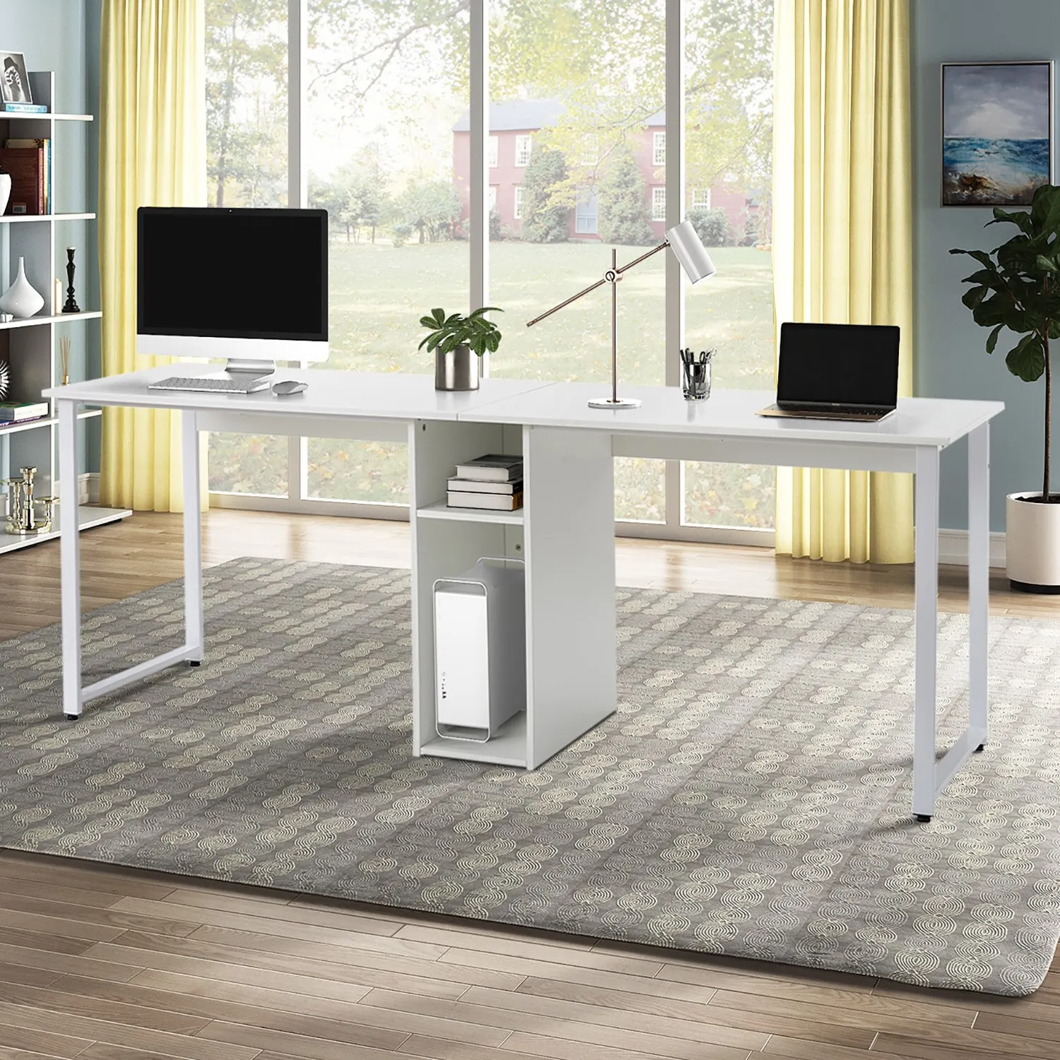 Home Office 2-Person Desk Large Double Workstation Desk Writing Desk With Storage
Home Office 2-Person Desk Large Double Workstation Desk Writing Desk With Storage