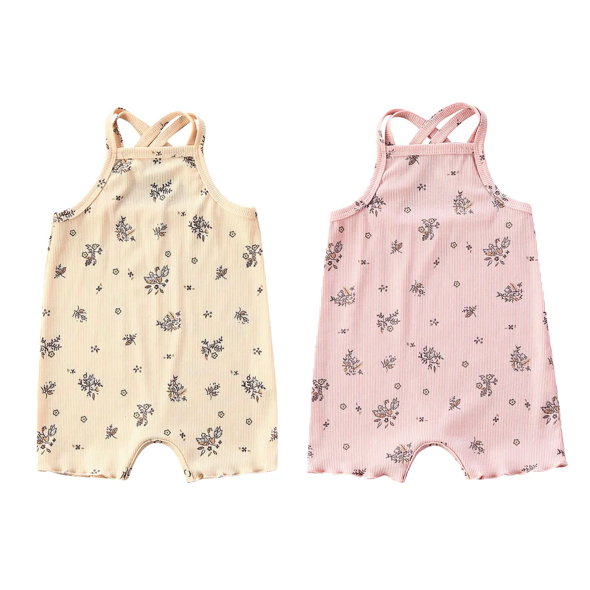 2020 Summer Newborn Baby Girls Clothing Toddler Sleeveless Square Collar Floral Print Knitted Romper Cross Sling Jumpsuits 0-18M
2020 Summer Newborn Baby Girls Clothing Toddler Sleeveless Square Collar Floral Print Knitted Romper Cross Sling Jumpsuits 0-18M