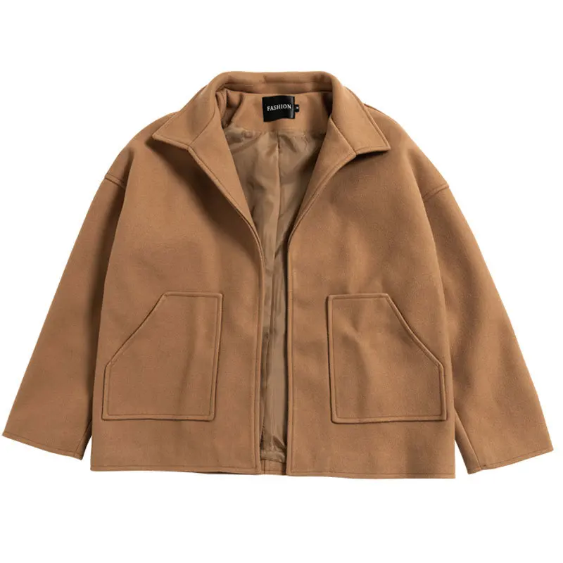 Woolen coat Autumn winter men Casual Short Blends jacket Hong Kong style Retro loose Cardigan fashion Big pocket outwear Tops
Woolen coat Autumn winter men Casual Short Blends jacket Hong Kong style Retro loose Cardigan fashion Big pocket outwear Tops