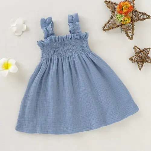 Baby Girls Summer Sleeveless Dress Solid Color Ruffle Pleated Princess Sundress Kids Cotton Linen A-Line Party Dresses
Baby Girls Summer Sleeveless Dress Solid Color Ruffle Pleated Princess Sundress Kids Cotton Linen A-Line Party Dresses