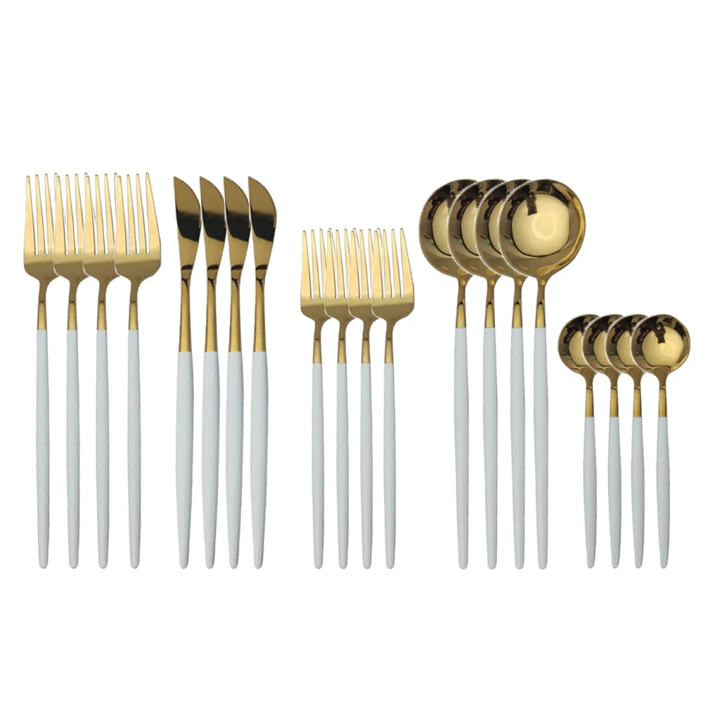 20Pcs/Set Cutlery Set 304 Stainless Steel Dinnerware Set Dessert Fork Knives Spoons Tableware Set Home Kitchen Silverware Gift
20Pcs/Set Cutlery Set 304 Stainless Steel Dinnerware Set Dessert Fork Knives Spoons Tableware Set Home Kitchen Silverware Gift